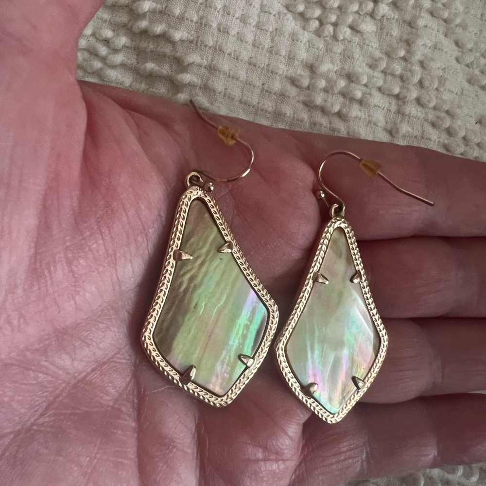 Gold and Iridescent Earrings